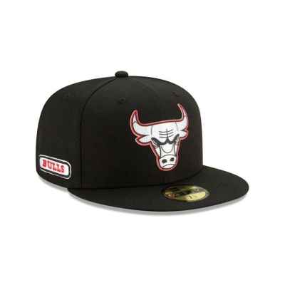 Chicago Bulls Gorra | New Era NBA Authentics Half Series 59fifty Fitted Cap Mexico - Negros